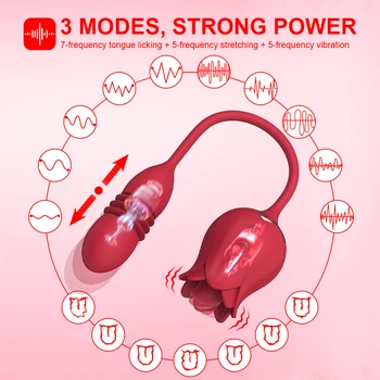 Thrusting Tongue Licking Rose Vibrator Female Dildo Butt Plug Anal Vibrator Clitoris Stimulator Rose Vibrators Sex Toy for Women 3