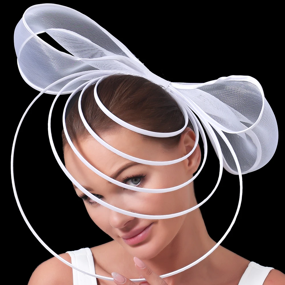 Big Fascinators Hat For Women Weddings Amazing Headwear With Bow For Party Kenducky Royal Asscot Pillbox Cap Hair Clip Bride