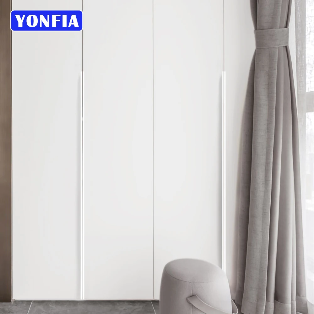 YONFIA-3699S 흰색 긴 알루미늄 숨겨진 가구, 옷장, 캐비닛, 서랍 손잡이, 숨겨진 가구, 옷장, 문 손잡이