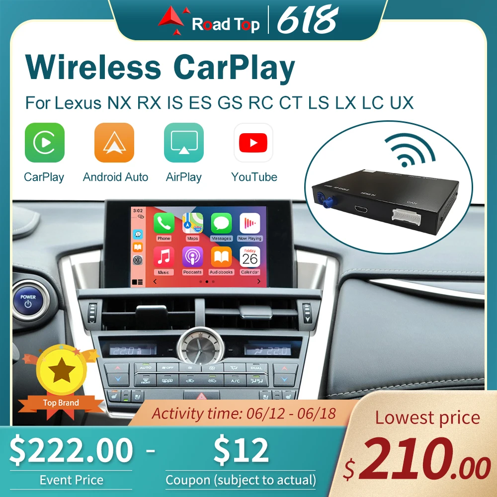 Wireless Carplay For Lexus Nx Rx Is Es Gs Rc Ct Ls Lx Lc Ux 20142019