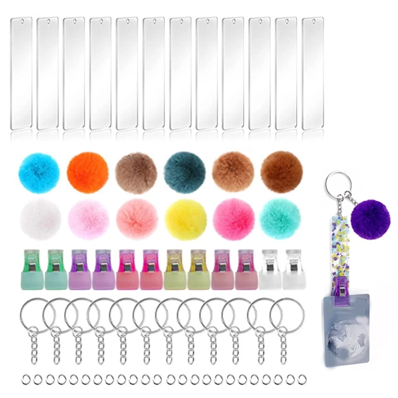 84PcsAcrylicDebitBankCardGrabberMakingToolKeychainMakingSet