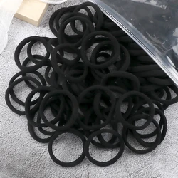 Bulk Pack Black and Gray Seamless Hair Bands - Durable Fashionable Elastics - 50PCS (Black)