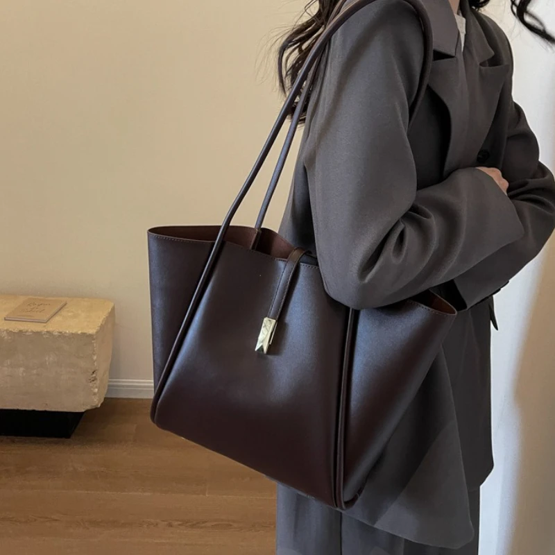 Branded Designer Shoulder Tote Bags For Women Soft PU Leather 2-IN-1 Big Capacity Shopper Tote Set 2026 Luxury Designer Handbags