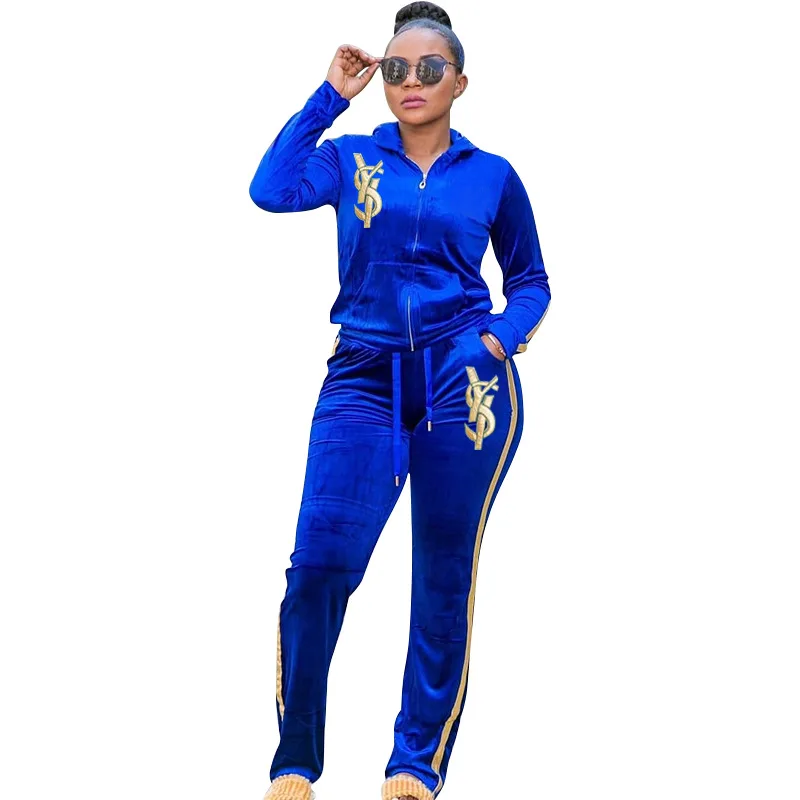 Plus Size 2 Set di due pezzi tuta da donna top e pantaloni tuta con cappuccio moda jogging femme Set abiti a due pezzi tute da ginnastica