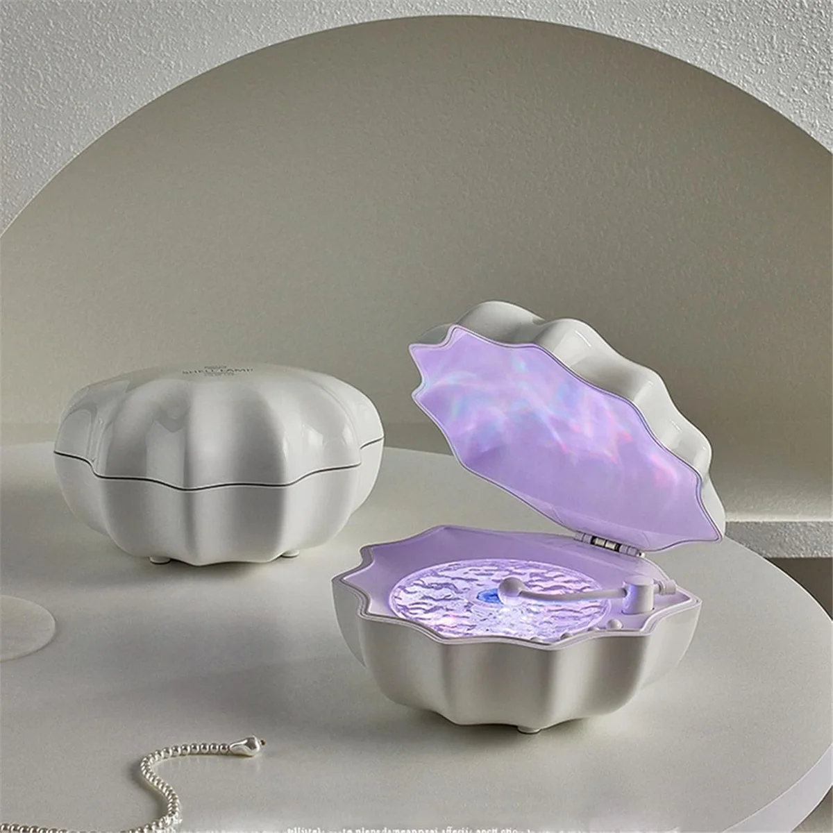 Moana Shell Speaker Shell Lamp Wireless Bluetooth Speaker Subwoofer Sleeping Desktop Ornaments Gift for Friends Blue
