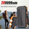200000mAh Solar Power Bank Portable Large Capacity Charger Compatible with IOS Android USB-A And USB-C Fast Charging 1