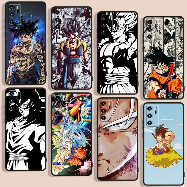 애니메이션 D-드래곤 볼 캐릭터 전화 케이스, 화웨이 P10 P20 P30 P40 P50 라이트 프로 2019 플러스 라이트 E 5G 블랙 커버 Funda 소프트