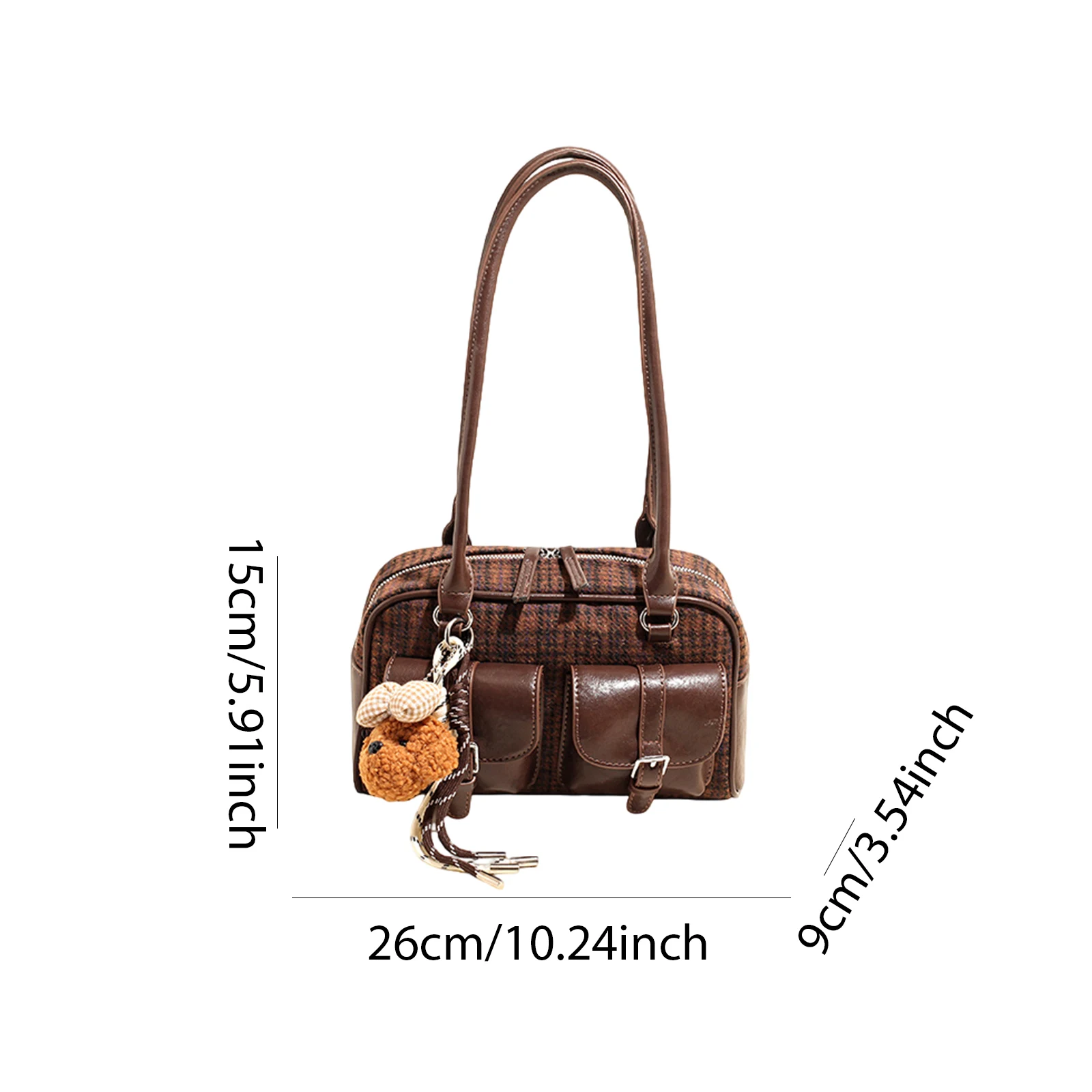 Women Underarm Shoulder Bag with Zipper Fashion Underarm Handbag Multi Pocket Underarm Bag for Travel Shopping Work Daily Use