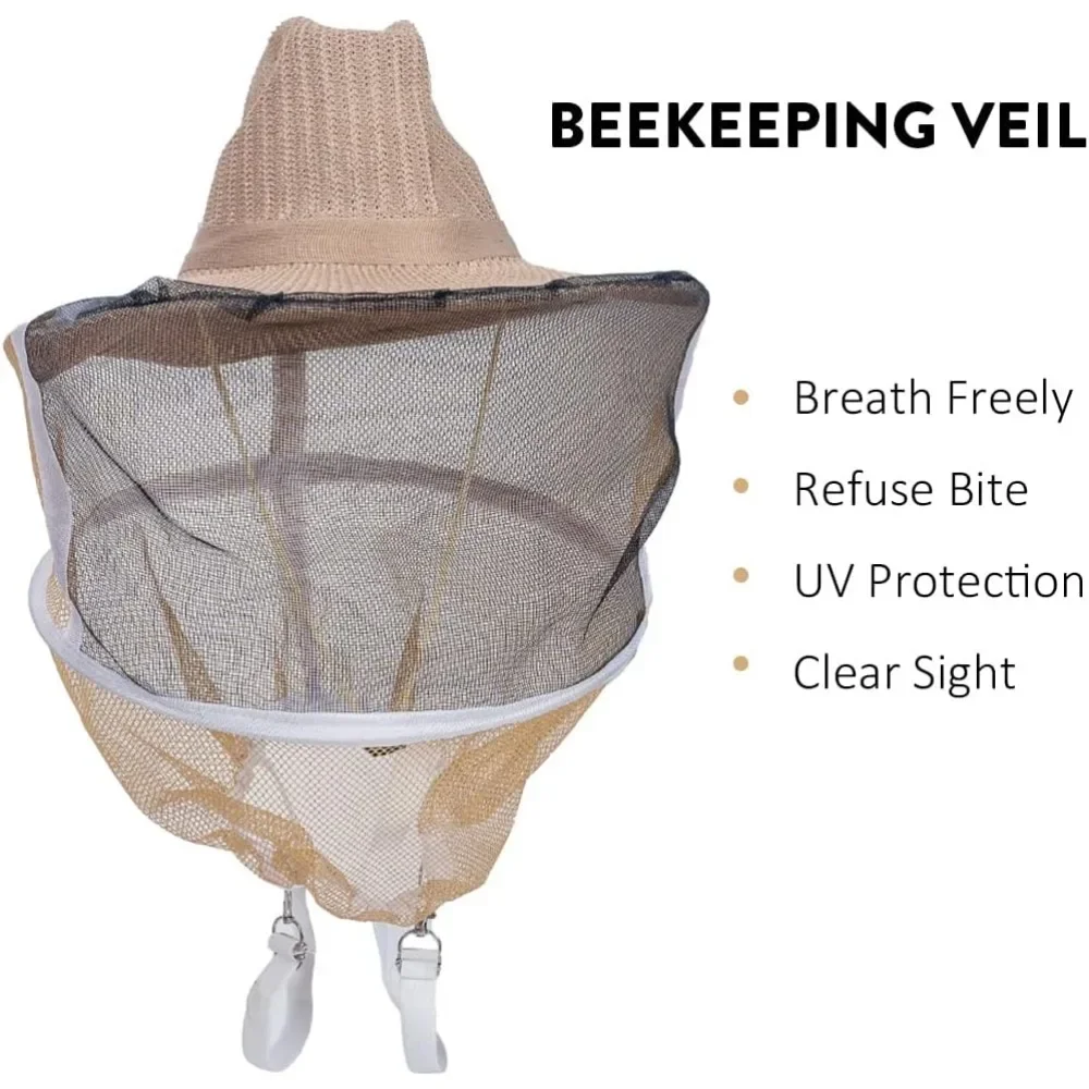 8 Frame Bee Hive Starter Kit and Beekeeping Supplies with Beehive Tool Kit Includes Bee Smoker Beekeeper Hat
