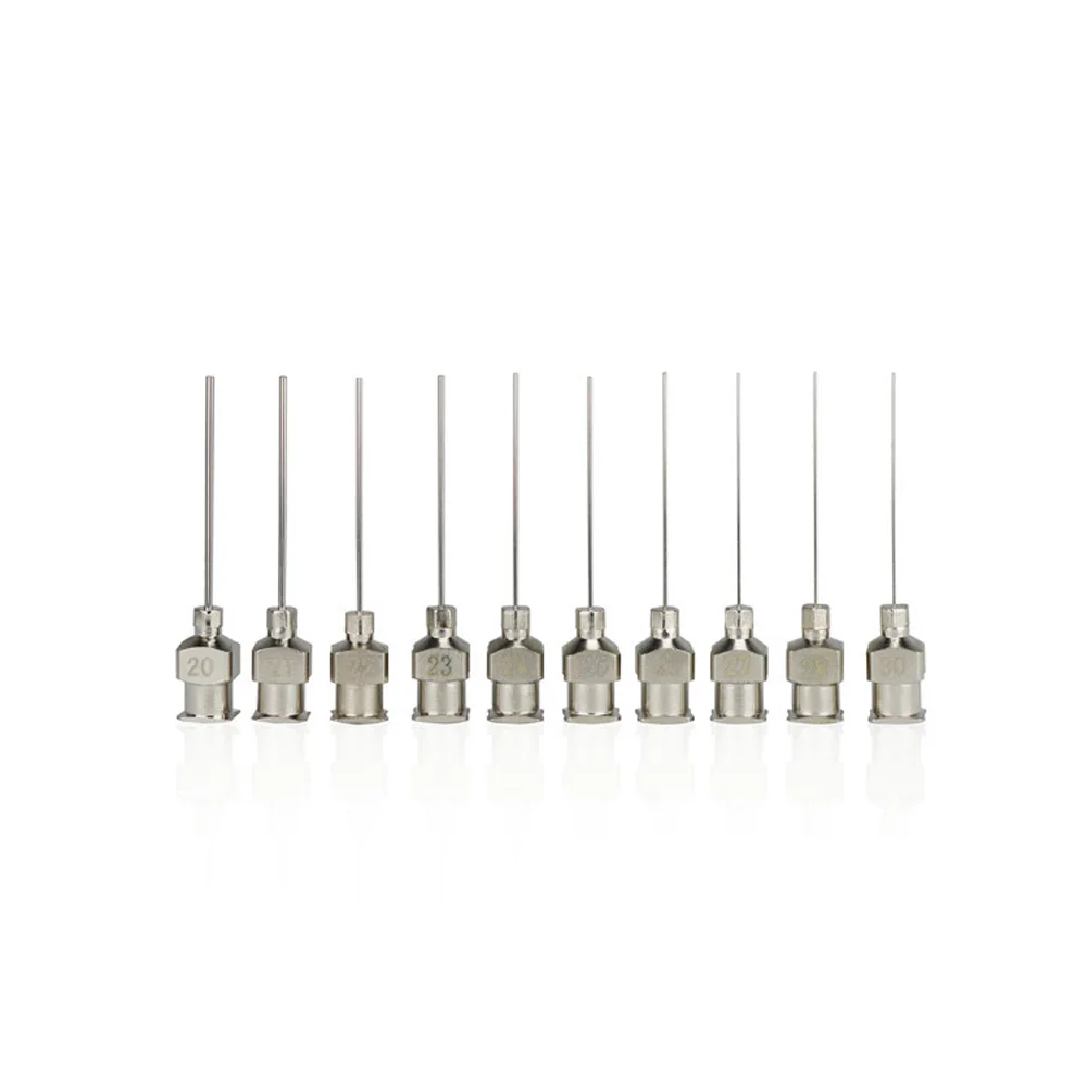 

12pcs 12pk 1 inch 25mm 8g to 30g Stainless-Steel Syringe Dispenser Dispensing Glue Needles Blunt Metal