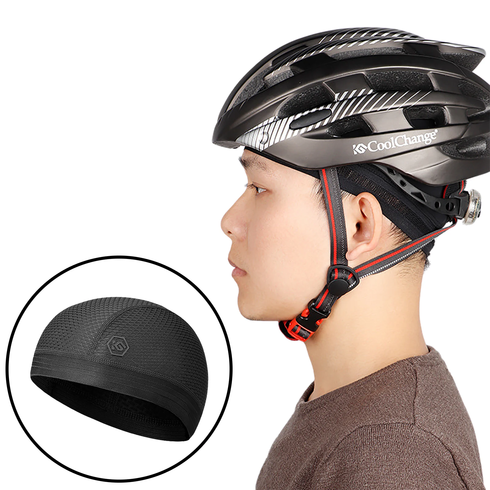 Cooling Skull Cap Helmet Liner Sweat Wicking Cycling Running Hat for Men Women