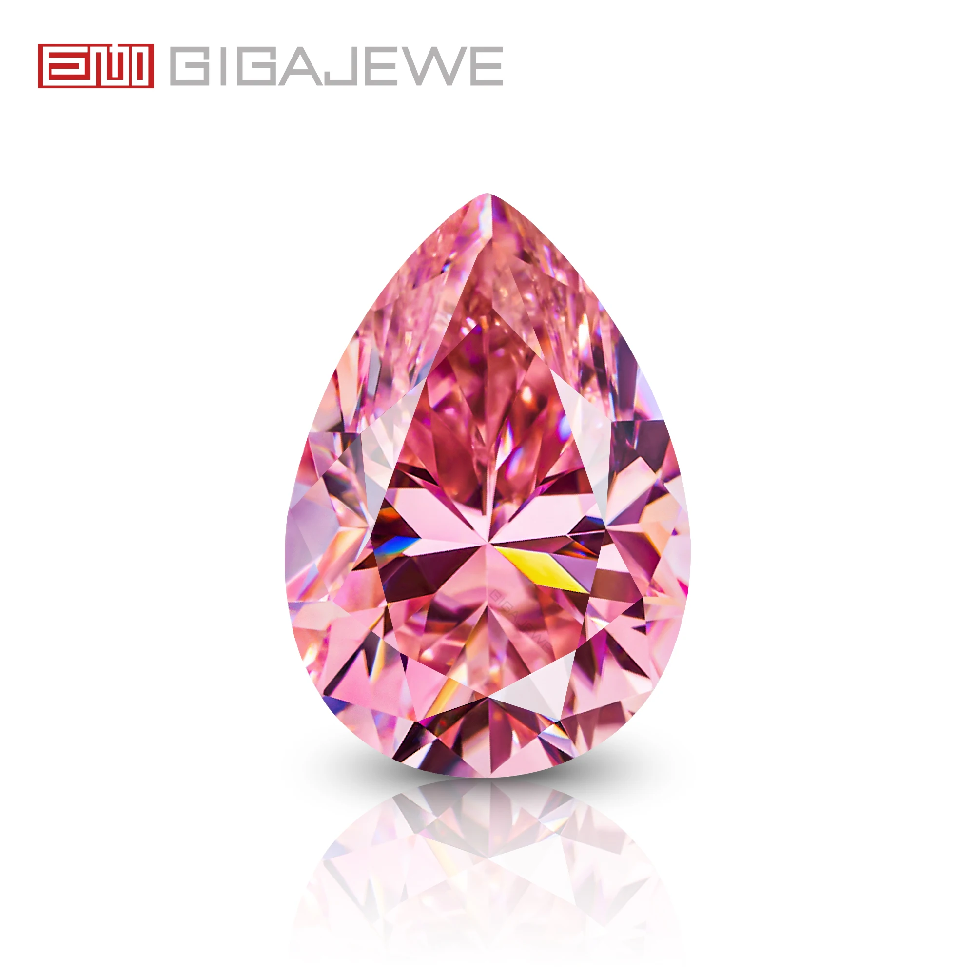 

GIGAJEWE Moissanite Handmade Pear Sakura Pink Color VVS1 Premium Gems Loose Diamond Test Passed Gemstone For Jewelry Making