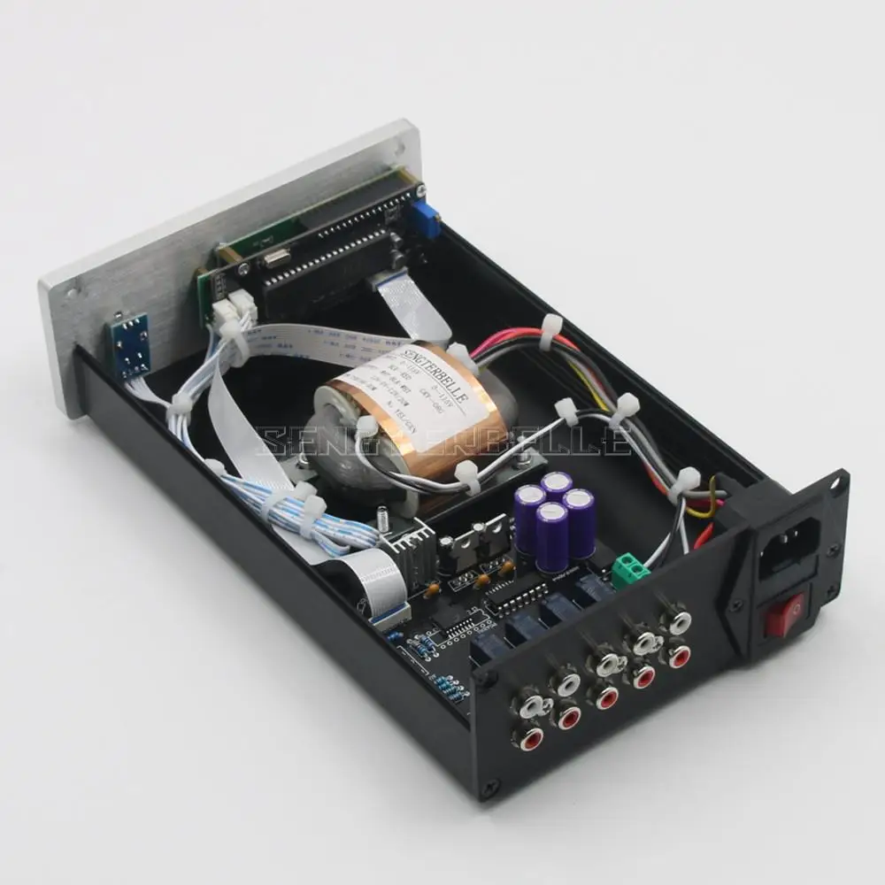 CS3310 HiFi Audio Remote Control Volume Controller Preamplifier 4 IN 1 OUT Stereo Source Signal Switch Box 5