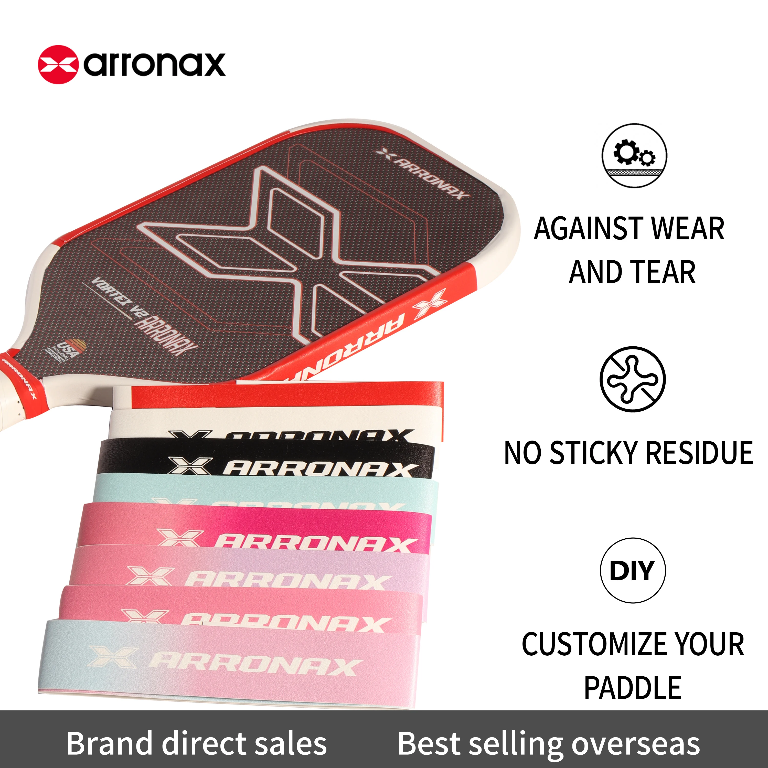 ARRONAX-Pickleball Paddle Protection Tape Head Edge Guard Racket Edge Protection Tapes 25mm