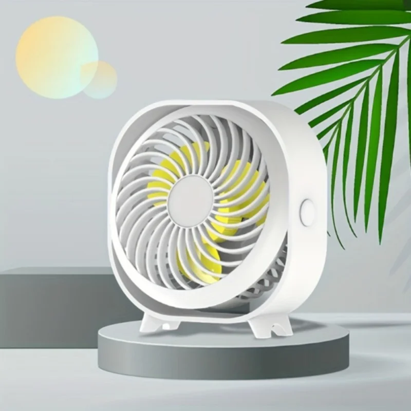 Portable Rechargeable Mini Desk Fan with Lamp