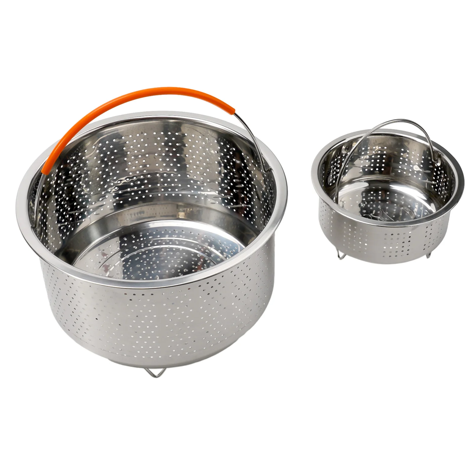 

Steamer Basket Steamer Pot Dining For Pressure Cooker Steam Basket Silver Stainless Steel 1pcs Silicone Handle