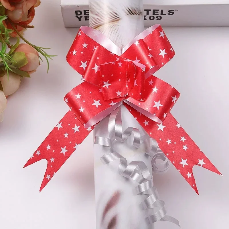 10/50Pcs Medium Size Pull Flower Bow knot Pull Bow Gift Ribbons Flower Wrappers for Birthday, Christmas, Party, Decoration
