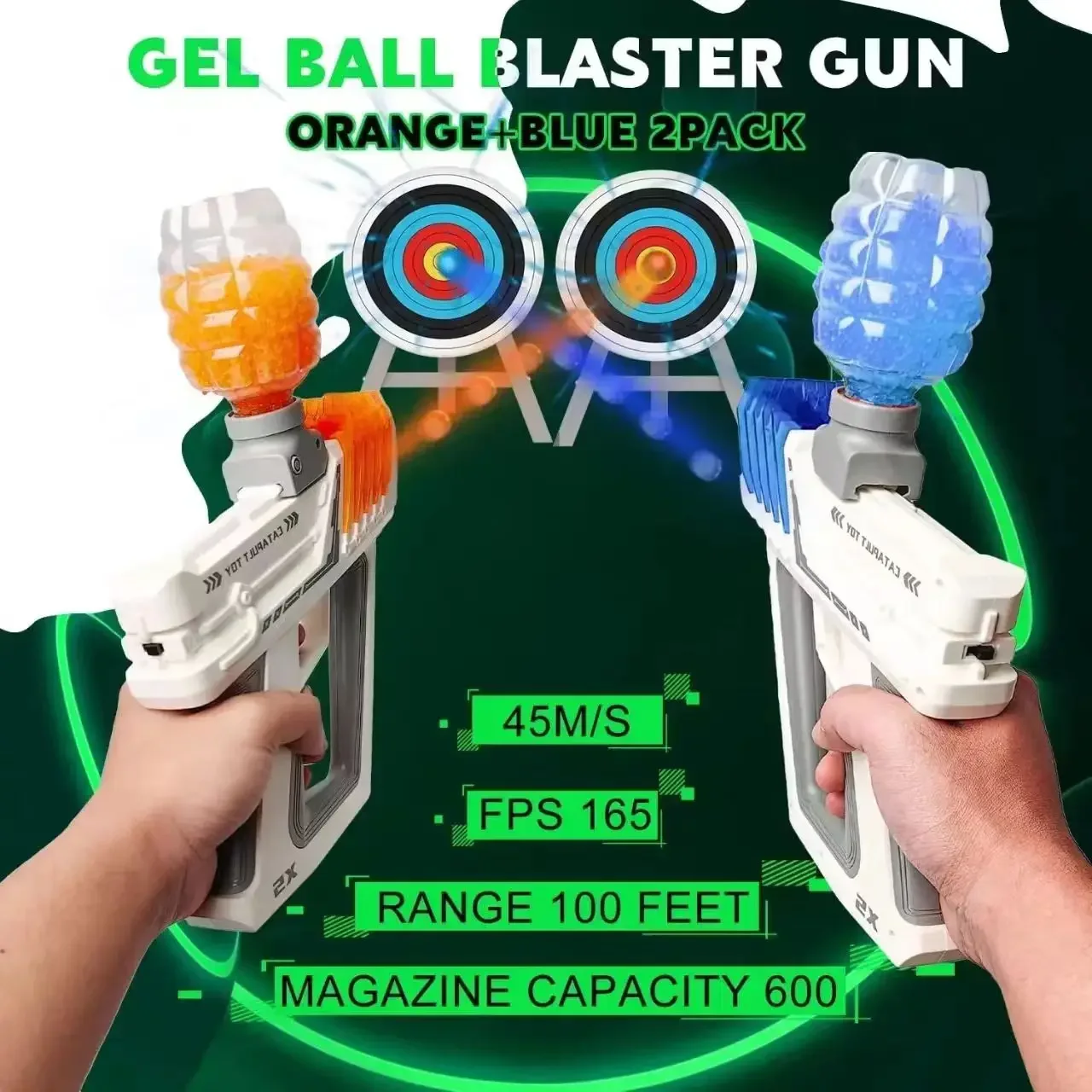 Automatic Electric Space Gun Toy Launcher Water Polo Pistol Automatic Space Outdoor Shooting Game Gun 4