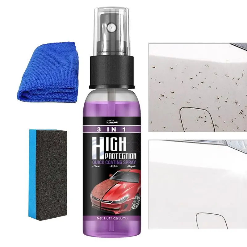 

Plastic Top Coats Fast Scratch Repair 3In 1 Quick Ceramic Coating Nano Spray Set High Protection Car Coating Wax Polishing Spray