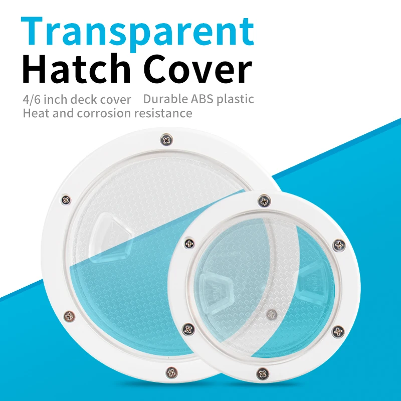 

Plastic 4-6 inch white circular transparent inspection hatch deck anti-corrosion cover, used for marine yacht RV trucks