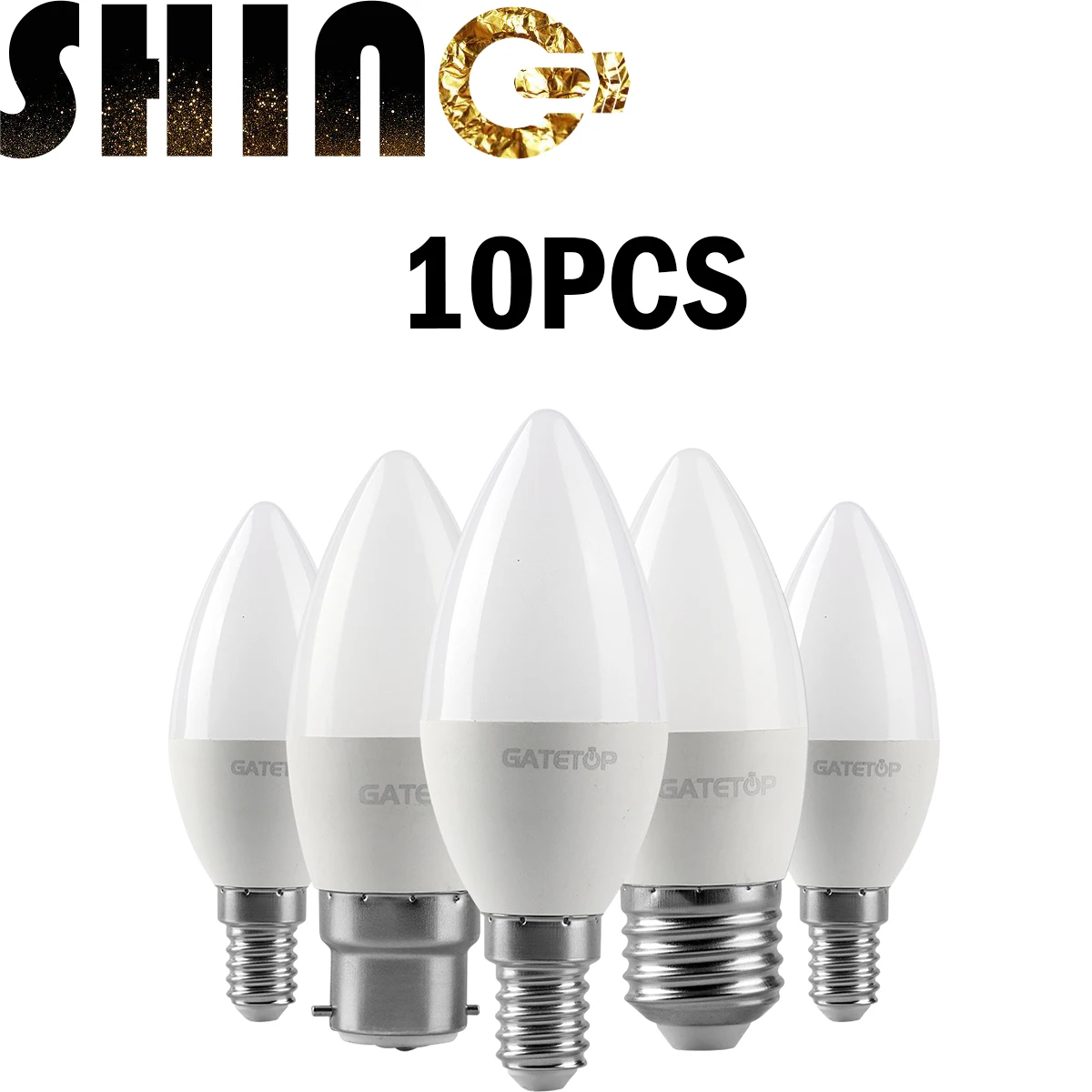 10PCS 3W-7W 220V LED Bulb C37 E27/B22/E14 Warm White/Day White/Cold White No Flicker High Lumen Lamp For Home, Kitchen, Bathroom