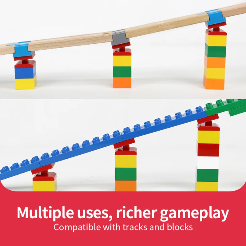 Wooden Track Accessories Adapter Wooden Train Track Adapter Connector Compatible with Wooden Railway Train Tracks 3