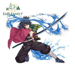 EARLFAMILY – autocollants de voiture en vinyle, 13cm x 10cm, Cool, Anime, pour Demon Slayer, style de voiture, JDM VAN, fenêtre, coffre de voiture, accessoires 