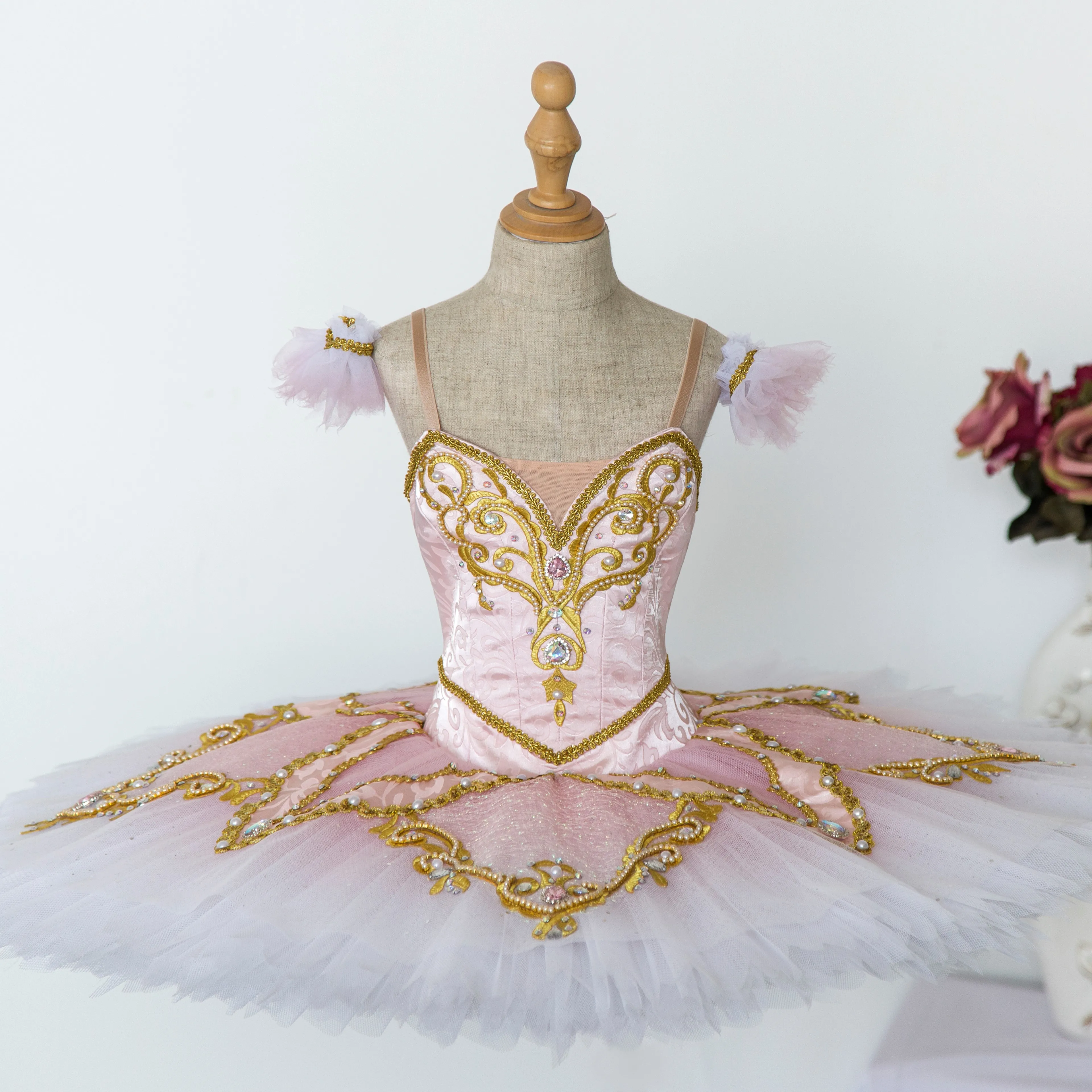 

Backless Design Professional High Quality Women Competition Performance Wear Girls Swan Lake Pink Ballet Tutu Costumes
