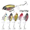 1pc Topwater Fishing Lure 11g/16g Whopper Popper Wobbler Artificial Hard Bait Bass Popper Soft Rotating Tail Fishing Tackle 1