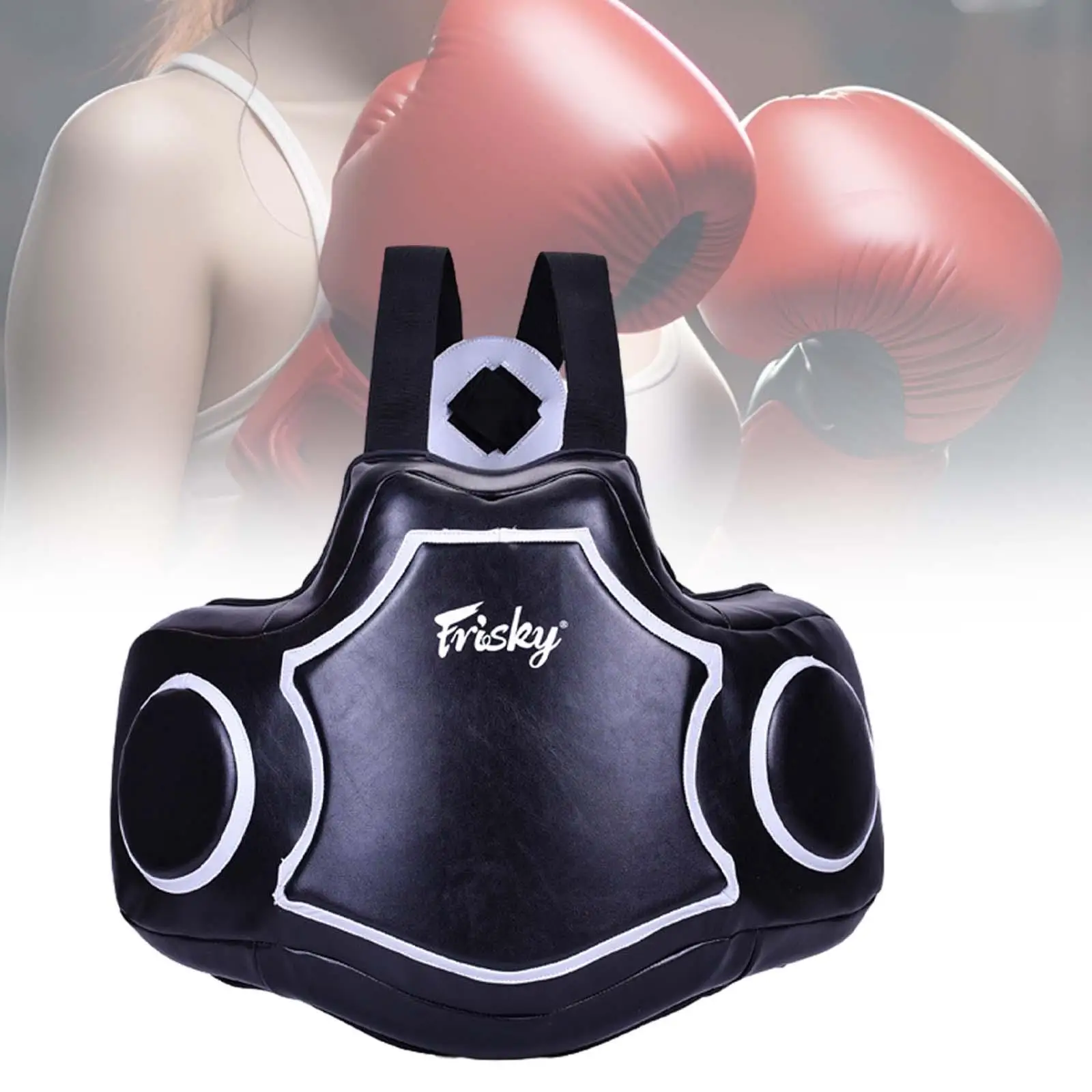 Boxing Body Protector Black for Men Women Rib Protection Chest Protector for Martial Arts Kickboxing Sparring Taekwondo Training