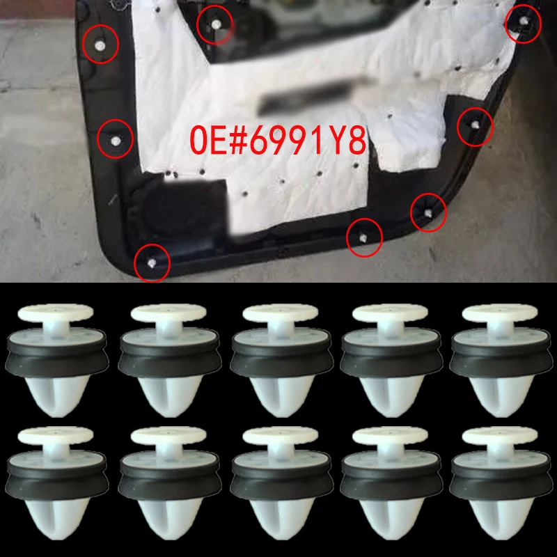

Car Interior Trim Door Panel Card Fastener Clips 6991Y8 For Peugeot Citroen