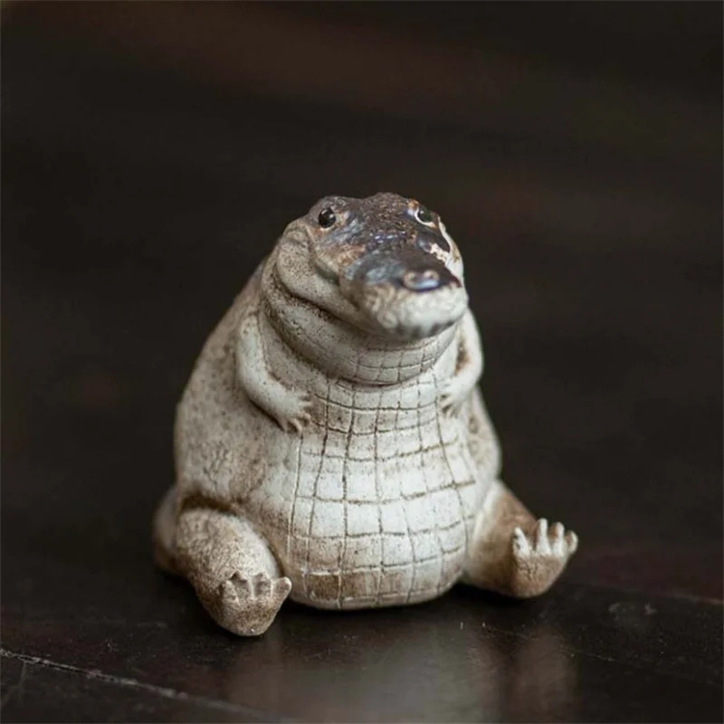 Tea Pet Purple Clay Handmade Crocodile Tea Figurine Household Supply tea pet ornaments