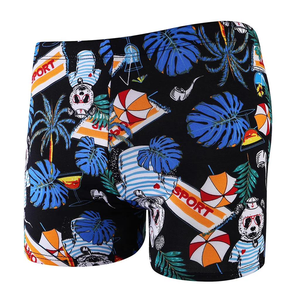 Swimming Trunks Men's Anti-embarrassment Swimsuit Adult Plus Size Quick-drying Swimming Trunks Boxer Hot Spring Shorts 90-130