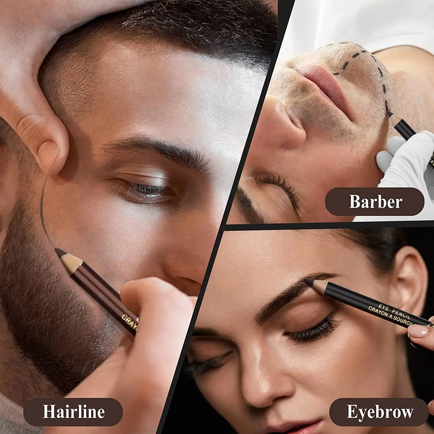 Beard Shaping Pencil with Sharpener - Men's Grooming and Hairline Styling Tool