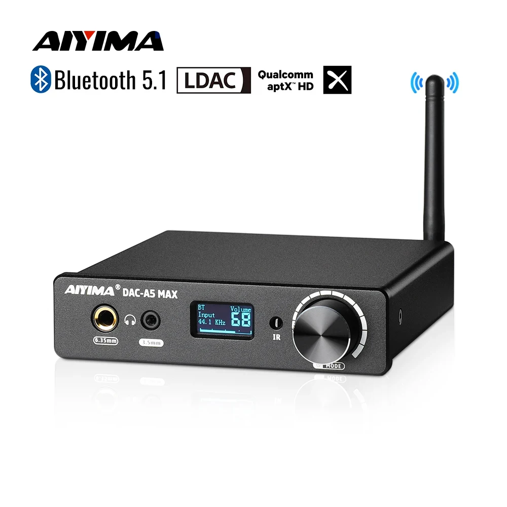 AIYIMA Audio DAC-A5 MAX Bluetooth Decoder DAC ES9018 USB Decoder