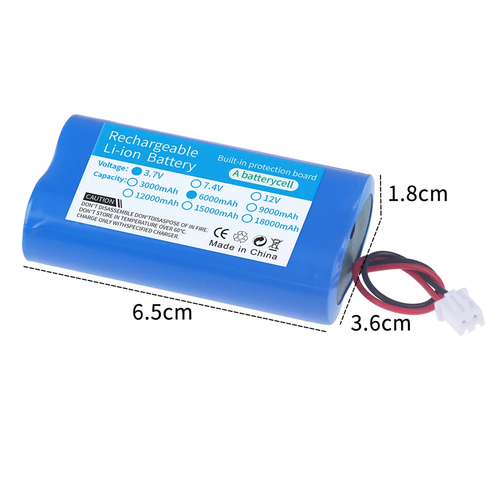 Batteria al litio 3.7V 18650 3000mAh 6000mAh 9000mAh 12000mAh per la pesca LED Light Altoparlante Bluetooth Batterie di emergenza fai da te - immagine 3