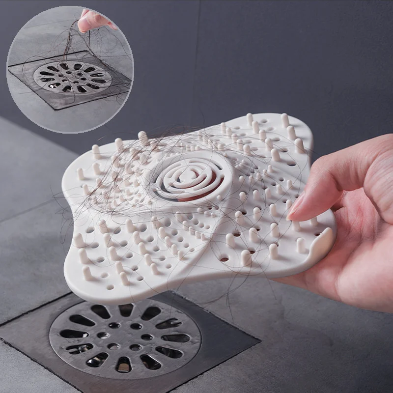 Drain Hair Catcher - Drain Covers for Shower to Catch Hair - Silicone Suction Cup Drain Cover Without Blocking Drainage for Bathroom Shower Floor