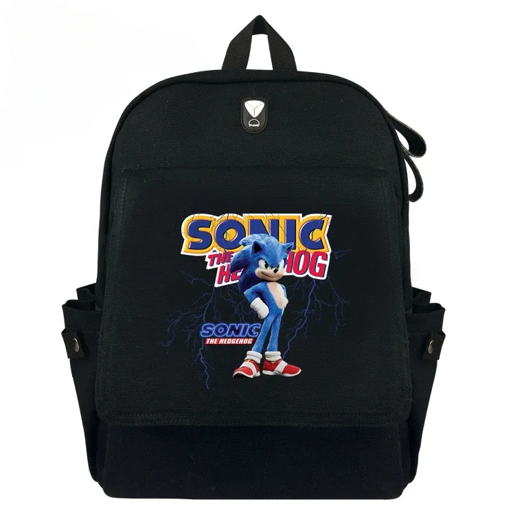 

Sonic Cartoon Cute Peripheral SchoolBag Backpack Women's Bag Men's Bag Canvas Leisure Bag Student SchoolBag