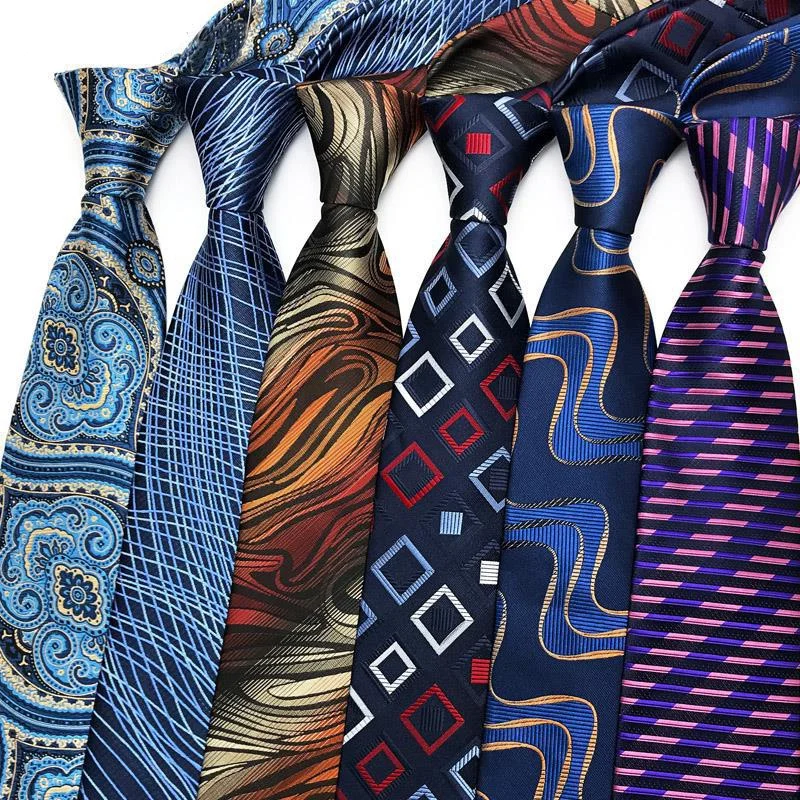 

Fashion 8CM Mens Ties Striped Floral Formal Classic Business Necktie Jacquard Woven Neck ties For Men Groom Wedding Party