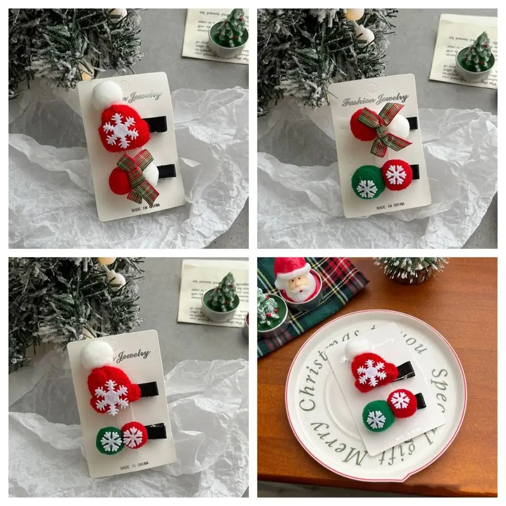 

Christmas Tree Christmas Hair Clip Cute Christmas Hat Snow Santa Claus Hairpin Bow Headdress Small Hair Clip Girls