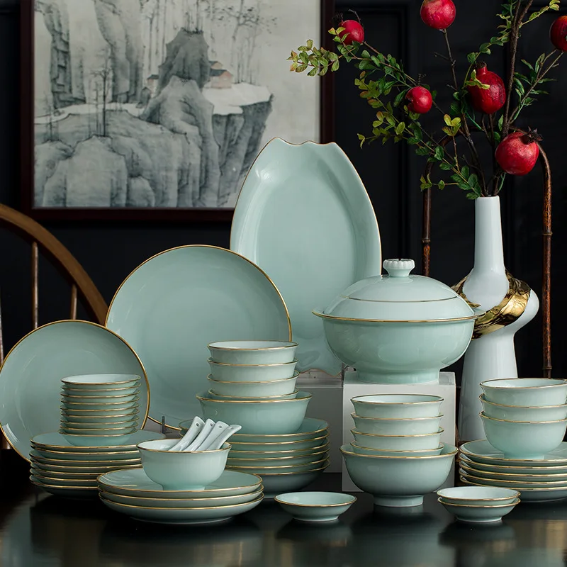 Modern Ramadan Plate Sets Ceramic Safe Round Dinnerware Dumpling Plates