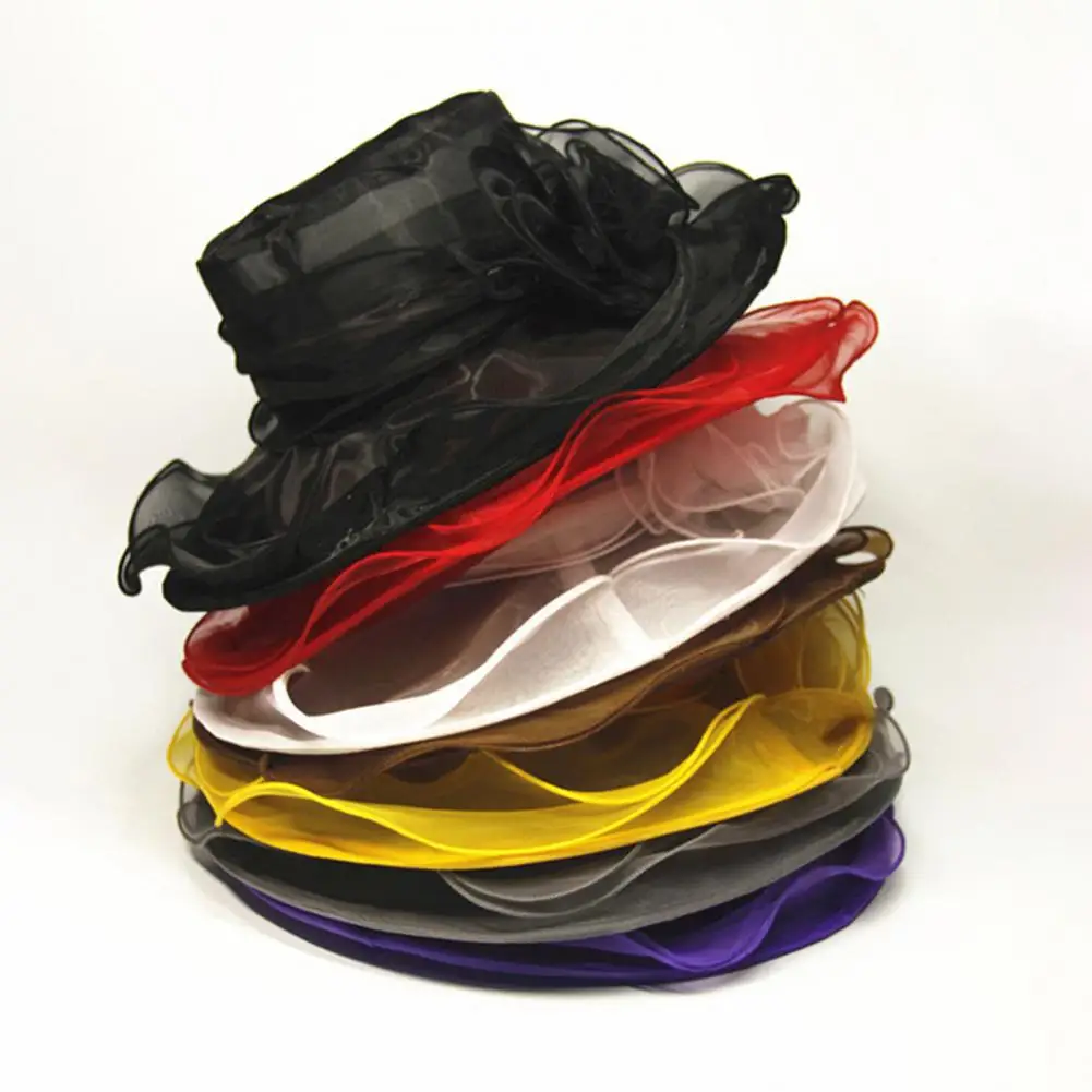 Stylish Women Performance Hat Super Breathable Women Sun Hat See-through Vintage Elegant Wedding Decorative fashion hat