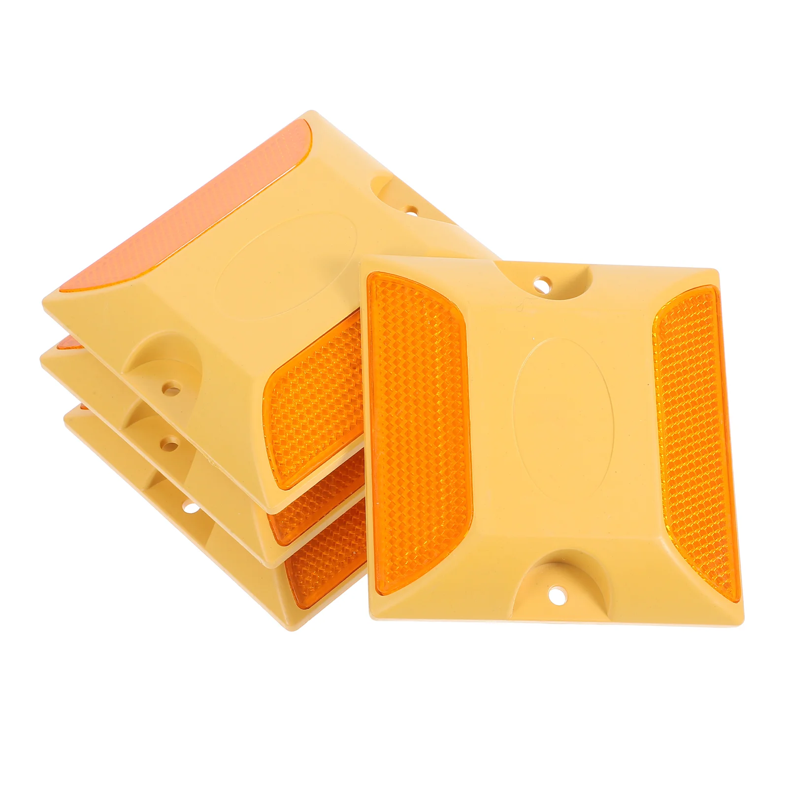 4 Pcs Delineator Reflective Road Studs Markers Plastic Traffic Signal Signs Abs Material Driveway Pavement Highway Automotive