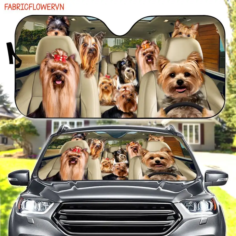 

Yorkshire Terrier Car Sunshade, Yorkshire Terrier Car Decoration, Dog Windshield, Dog Lovers, Dog Car Sunshade, Gift For Mom, Gi