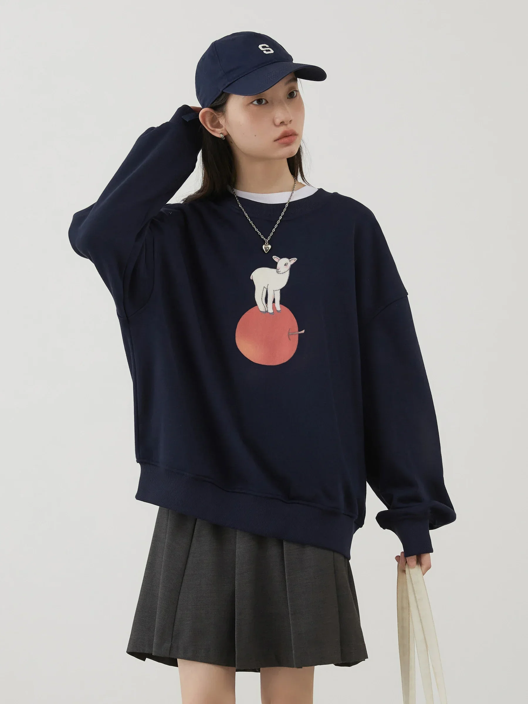 CHIC VEN Women's Sweatshirts Design Casual Round Neck Cartoon Print Loose Female Pullover Spring Autumn 2024 2