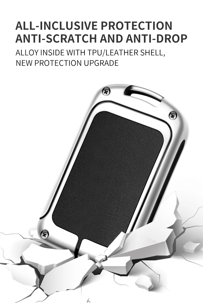 Custodia per chiave intelligente per auto in pelle metallica per Volvo XC40 XC60 XC90 S60 S90 V90 T5 T6 T8 custodia protettiva accessori per borsa Fob - S5a590e42cdab4a4390c333e9c90967166