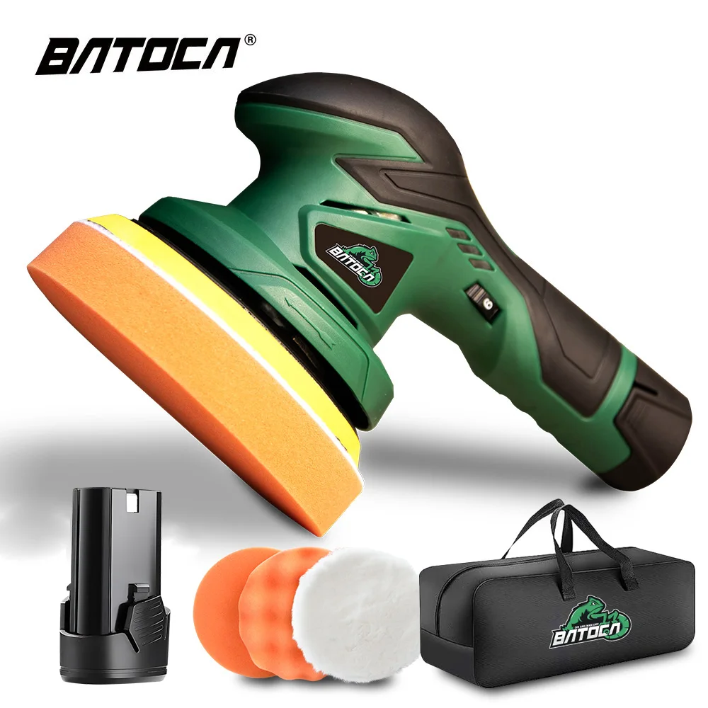 BATOCA Cordless Car Polisher 12V Wireless DA Car Polishing Machine Brushless Dual Action Buffer Free 2.0Ah Lithium Battery car polisher