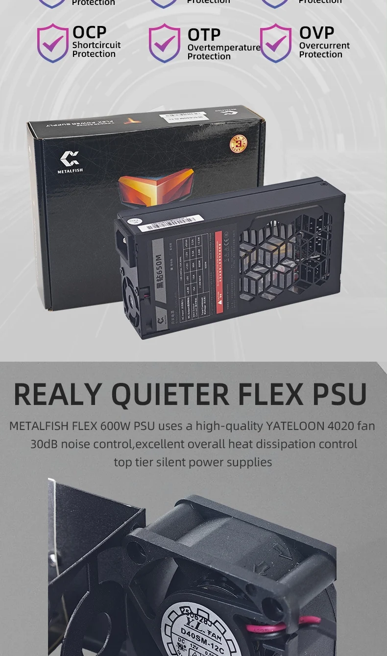 Flex 600W Modular Power Supply Small 1U Computer PSU Flex-ATX 500W For ITX Compa