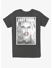 Lady Gaga urodziła się w ten sposób Album T-Shirt CHARCOAL hi-res tanie tanio NoEnName_Null CN (pochodzenie) SHORT Drukuj Z okrągłym kołnierzykiem COTTON Short sleeve white t-shirt tshirts Black White tee shirt t shirt tops
