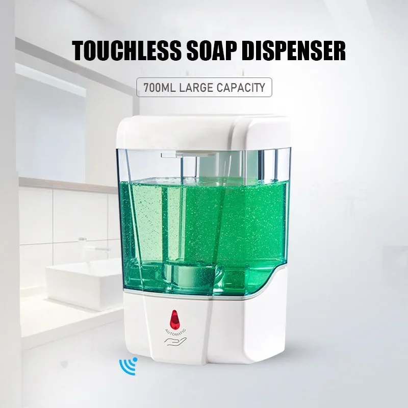 Soap Dispenser 700ml Automatic Touchless Sensor Hand Sanitizer Detergent Liquid Soap Dispenser Wall Mounted For Bathroom Kitchen Soap Dispenser